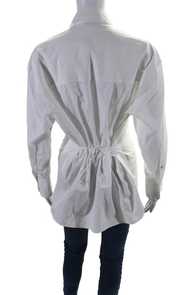 Vince Womens Cotton White Collar Long Sleeve Button Down Shirt Size XS