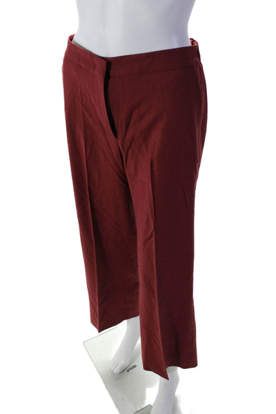 QL2 Womens Creased Straight Leg Margotta Dress Pants Red Wool Size EUR 42