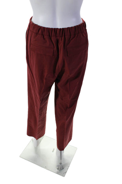 QL2 Womens Creased Straight Leg Margotta Dress Pants Red Wool Size EUR 42