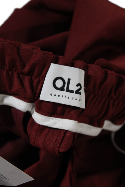 QL2 Womens Creased Straight Leg Margotta Dress Pants Red Wool Size EUR 42
