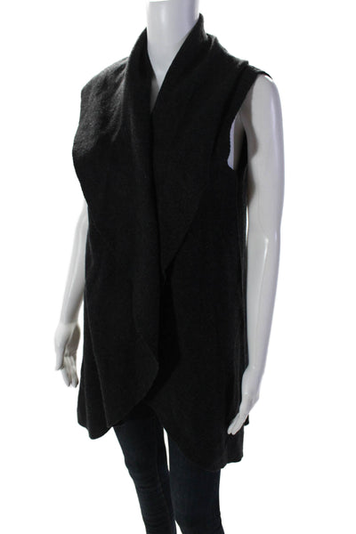 Moth Womens Black Wool One Front Cowl Neck Sleeveless Vest Jacket Size XS/S