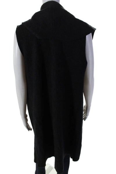 Moth Womens Black Wool One Front Cowl Neck Sleeveless Vest Jacket Size XS/S