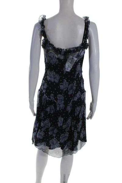 Tara Jarmon Womens Sleeveless Back Zip Mid Calf Dress Blue Size 40