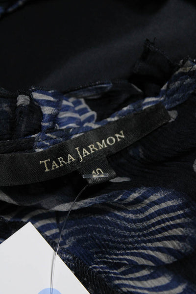 Tara Jarmon Womens Sleeveless Back Zip Mid Calf Dress Blue Size 40