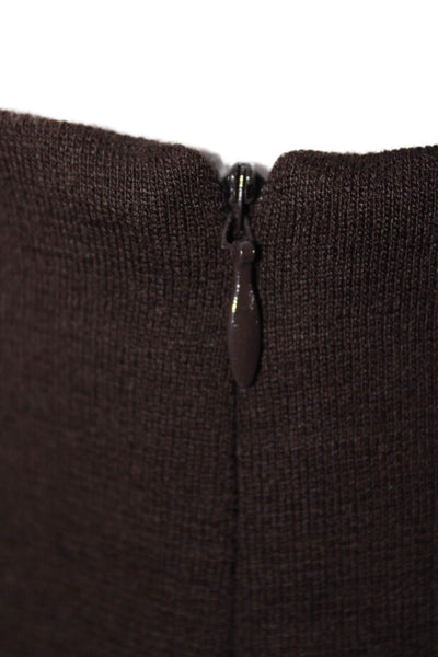 Kay Unger Womens Back Zip Flare Embroidered Skirt Brown Size 6 US