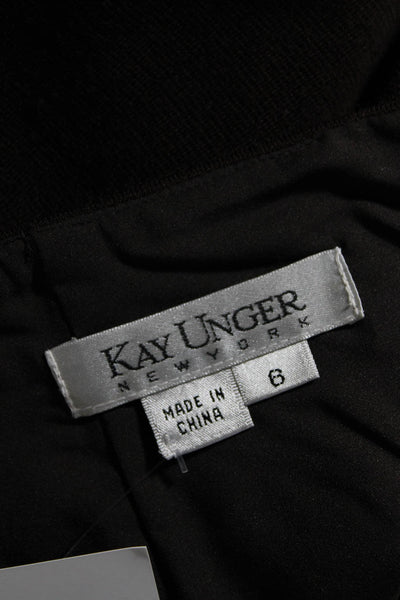 Kay Unger Womens Back Zip Flare Embroidered Skirt Brown Size 6 US