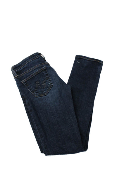 AG Adriano Goldschmied Womens Cotton Denim Low-Rise Skinny Jeans Blue Size 24R