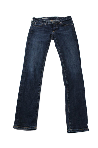 AG Adriano Goldschmied Womens Cotton Denim Low-Rise Skinny Jeans Blue Size 24R