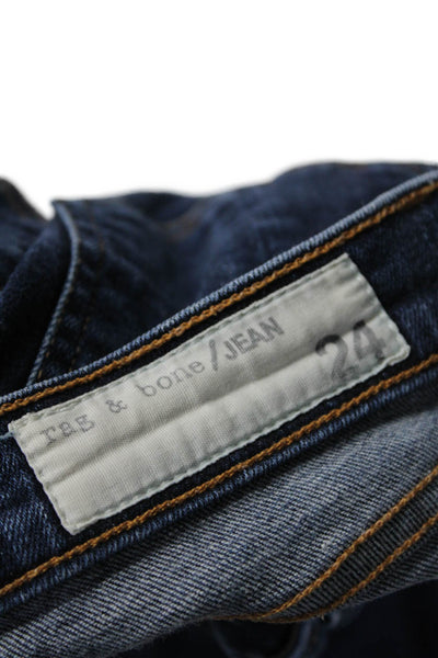 Rag & Bone Jean Womens Cotton Denim 5 Pocket Low-Rise Skinny Jeans Navy Size 24