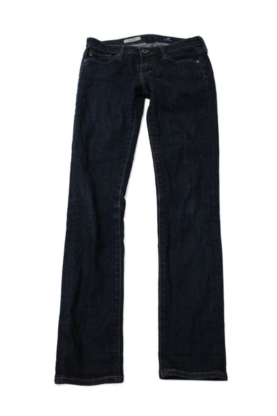 AG Adriano Goldschmied Womens Cotton Blend Denim Skinny Jeans Navy Size 24