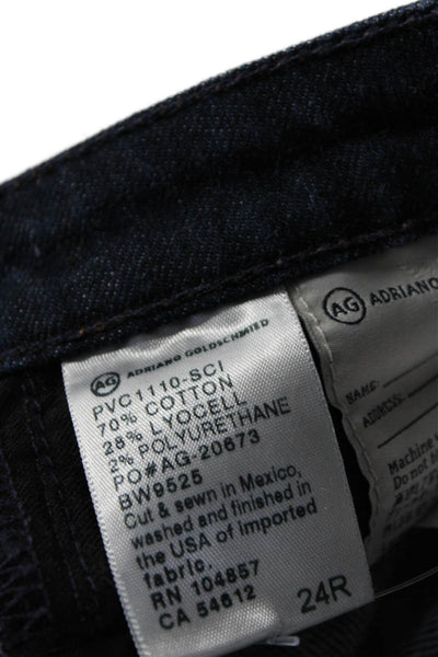AG Adriano Goldschmied Womens Cotton Blend Denim Skinny Jeans Navy Size 24