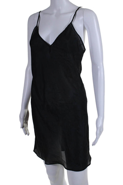 Morgane Le Fay Womens Lace Short Sleeves V Neck Dress Black Size Small