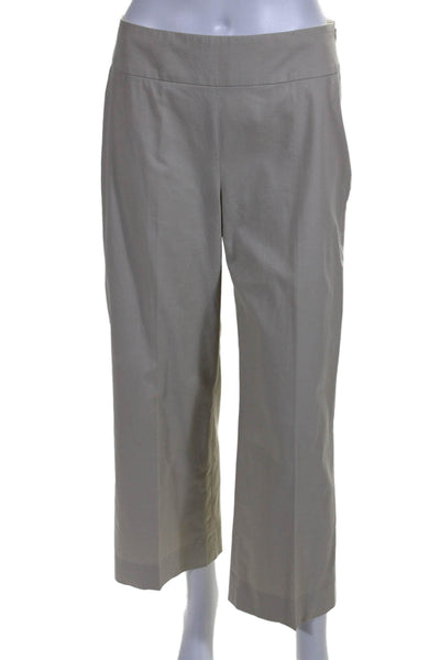 Akris Bergdorf Goodman Womens Creased Straight Leg Khaki Pants Beige Size 6