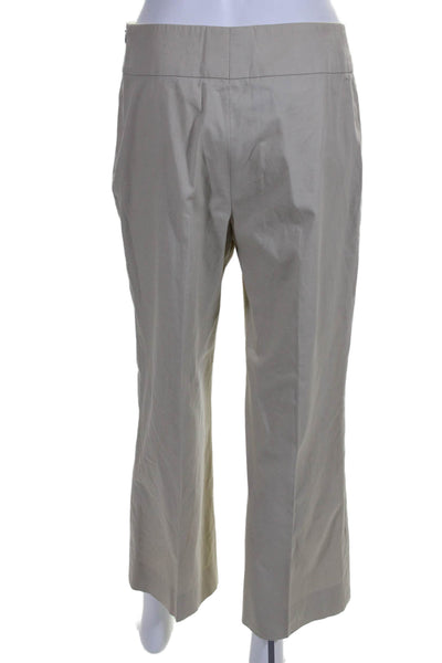 Akris Bergdorf Goodman Womens Creased Straight Leg Khaki Pants Beige Size 6