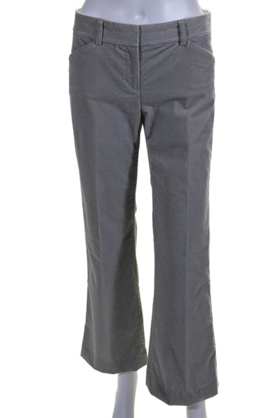 Theory Womens Mid Rise Wide Leg Corduroy Pants Heather Gray Cotton Size 4