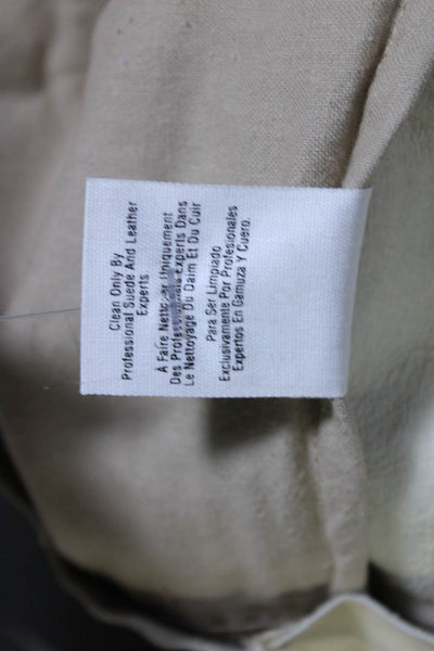 DKNY Womens Suede Zip Up High Rise Cropped Pants Nude Beige Size 10