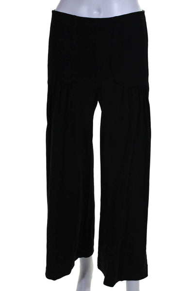 Equestrian Womens High Rise Pull On Wide Leg Pants Jet Black Size Small