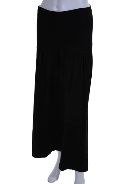 Equestrian Womens High Rise Pull On Wide Leg Pants Jet Black Size Small