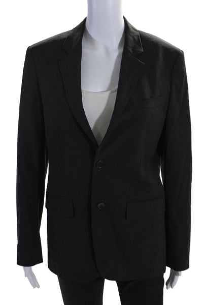 Theory Men's Collared Long Sleeves Lined Two Button Jacket Black Size 36