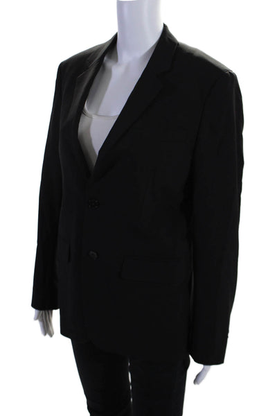 Theory Men's Collared Long Sleeves Lined Two Button Jacket Black Size 36