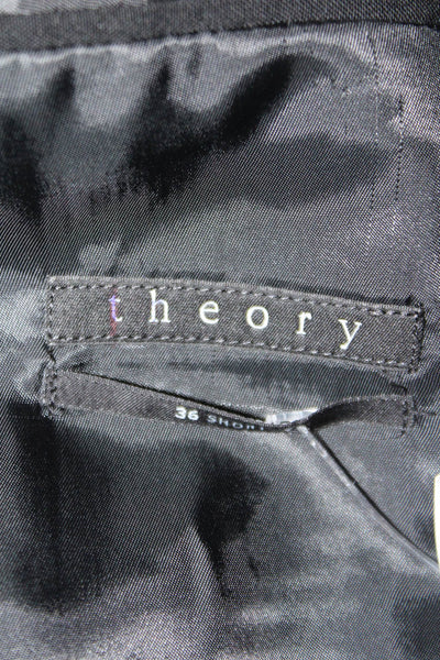 Theory Men's Collared Long Sleeves Lined Two Button Jacket Black Size 36