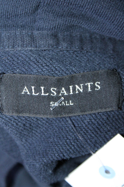 Allsaints Women's Hood Long Sleeves Pockets Pullover Sweatshirt Black Size S