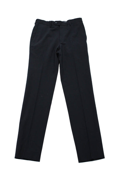 Tallia Men's Hook Closure Flat Front Straight Leg Dress Pants Black Sz 29