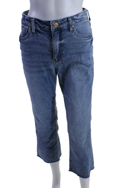 KUT from the Kloth Womens Blue Medium Wash Distress Kelsey Flare Jeans Size 2