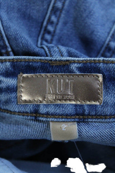 KUT from the Kloth Womens Blue Medium Wash Distress Kelsey Flare Jeans Size 2