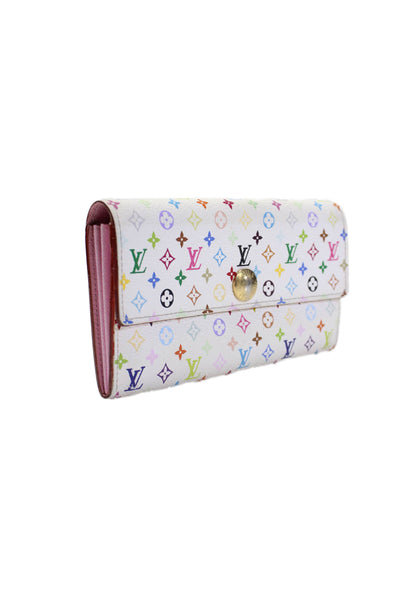 Louis Vuitton Womens White Multicolor Monogram Long Sarah Wallet