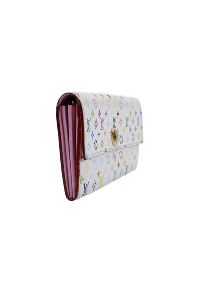 Louis Vuitton Womens White Multicolor Monogram Long Sarah Wallet