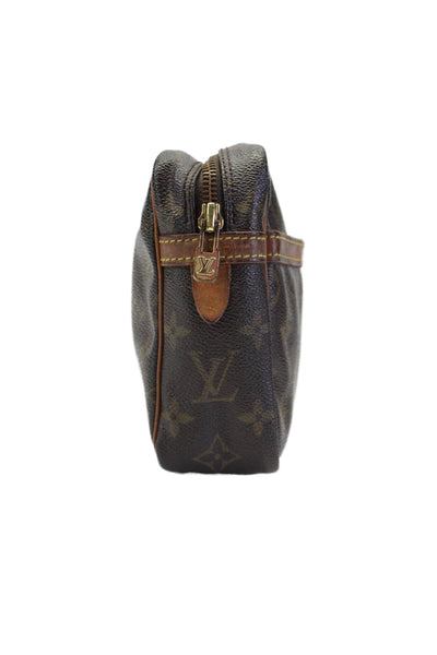 Louis Vuitton Womens Brown Leather Monogram Compiegne Clutch Bag Handbag