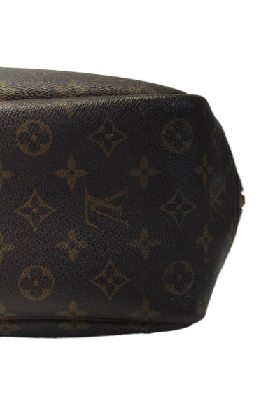 Louis Vuitton Womens Brown Leather Monogram Deauville Travel Bag Handbag