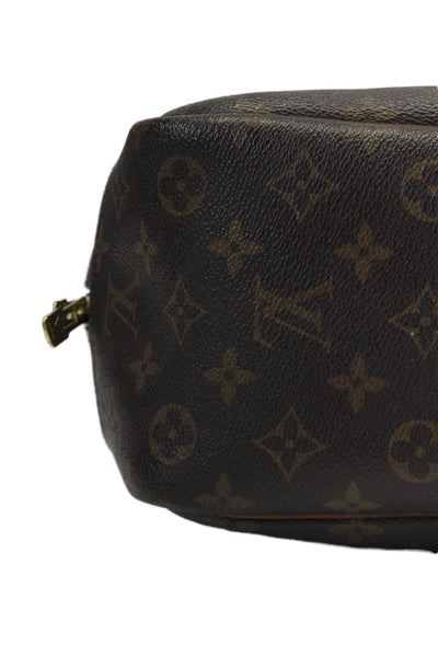 Louis Vuitton Womens Brown Leather Monogram Deauville Travel Bag Handbag