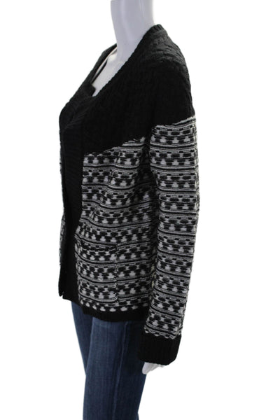 Comptoir Des Cotonniers Womens Thick Knit Cardigan Sweater Black Size Large