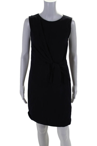 Hanni Y Women's Round Neck Sleeveless Cinch Fitted Mini Dress Black Size 40