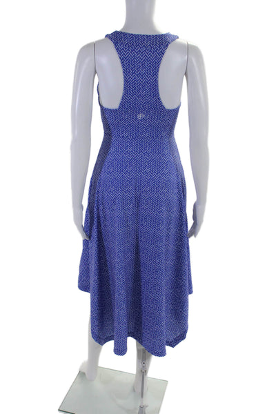 Krimson Klover Women's V-Neck Sleeveless Asymmetrical Midi Dress Blue Size S