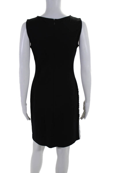 Julia Jordan Womens Stretch Spotted Round Neck Sleeveless Dress Black Size 6