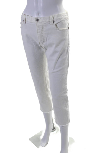 Nili Lotan Womens Button Fly Five Pockets Straight Leg Denim Pants White Size 26