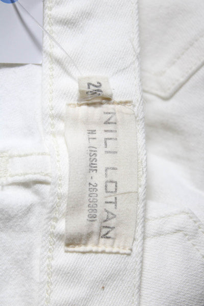 Nili Lotan Womens Button Fly Five Pockets Straight Leg Denim Pants White Size 26