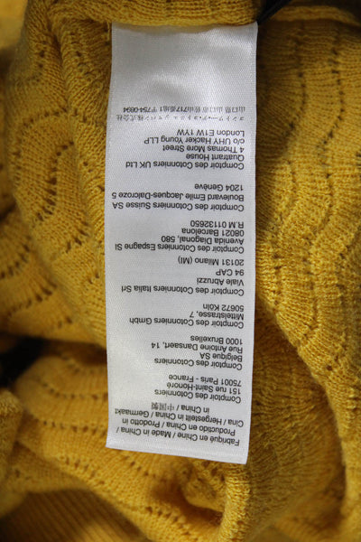 Comptoir Des Cotonniers Womens Wool Chevron Crewneck Knit Top Yellow Size S