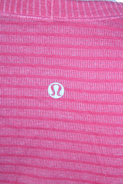 Lululemon Womens Stretch Round Neck Long Sleeve Activewear Top Pink Size L