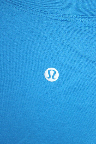 Lululemon Womens Stretch Round Neck Short Sleeve Activewear Top Blue Size 12