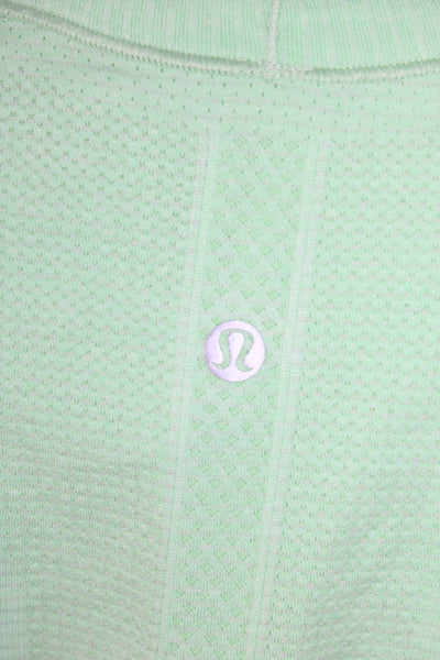 Lululemon Womens Stretch Round Neck Short Sleeve Activewear Top Green Size 12