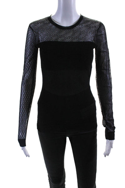 Roland Mouret Womens Long Sleeves Crew Neck Pullover Sweater Black Size Small