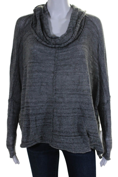 Free People Womens Alpaca Turtleneck Sweater Gray Black Size Extra Small