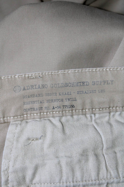 AG Adriano Goldschmied Mens Cotton Khaki Flat Front Straight Leg Pants Size 38