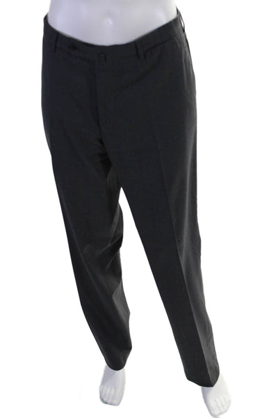 Incotex Mens Dark Gray Pleated Straight Leg Dress Pants Size 40