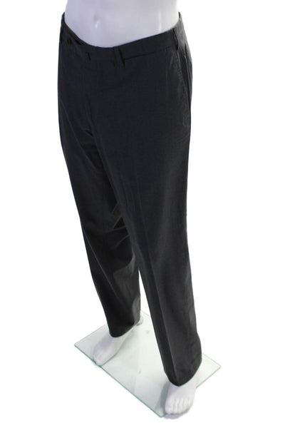 Incotex Mens Dark Gray Pleated Straight Leg Dress Pants Size 40