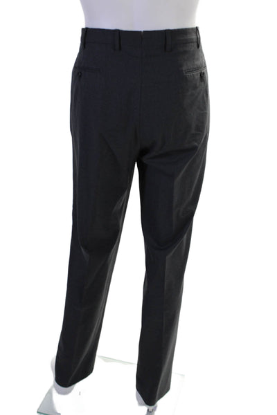 Incotex Mens Dark Gray Pleated Straight Leg Dress Pants Size 40